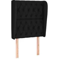 Syfax Kopfteil mit Ohren Schwarz 83x23x118/128 cm Stoff