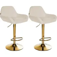 CLP 2er Set Barhocker Braga Gold Stoff, Farbe:grau