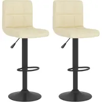 vidaXL Barhocker 2 Stk. Creme Stoff