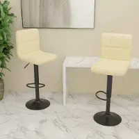 vidaXL "2026 Promotion" Barhocker 2 Stk. - Hohe Qualität - Creme Stoff - Barhocker CC18747