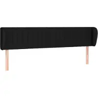 Syfax Kopfteil mit Ohren Schwarz 163x23x78/88 cm Stoff
