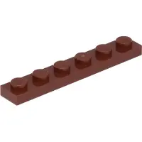 LEGO 1x6 Platte 3666 - 250 Stück Rotbraun