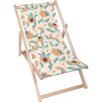 Dreamroots Liegestuhl klappbar Holz, Buchenholz bis zu 130 kg, Sonnenliege klappbar mit 3-stufiger Neigungsregulierung der Rückenlehne, Drawn Peach