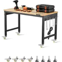 StarTech.com Werkbank 907kg - Arbeitstisch mit Steckdose - Stecktafel 1220x610x711-1003mm - Robuster Werkstatttisch