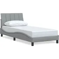 Syfax Bettgestell ohne Matratze "Hanko" Hellgrau 90x200 cm Stoff