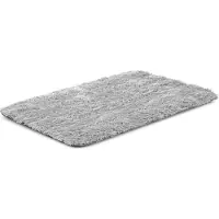 AIO Factory Hundebettmatte 50x70 cm zottelig hellgrau antirutsch