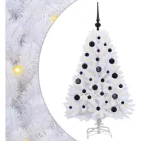 Syfax Künstlicher klappbarer Weihnachtsbaum Weiß 120 cm PVC und Stahl
