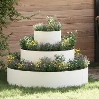 Prolenta Maison Exclusive - Garten-Pflanzgefäß Weiß 90 x 90 x 20 cm Kaltgewalzter Stahl