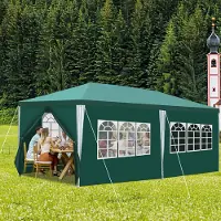 Yakimz Pavillon Gartenzelt – Gartenpavillon, Bierzelt für Märkte und Partys, ideal für Hochzeiten Grün 3x6m