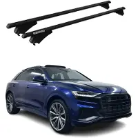 Menabo Dachträger Grundtäger für Audi Q8 2018-2025 75kg Aluminium Schwarz 2 tlg