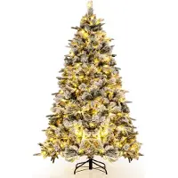 Northix 180 cm künstlicher Weihnachtsbaum mit Schnee und 250 LED-Lichtern