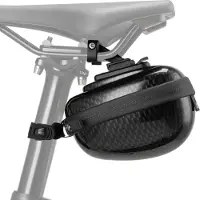 RockBros Fahrrad Satteltaschen Hard Shell Fahrradsitz Tasche 0,4L mit Halterung Schwarz