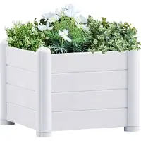vidaXL Möbel Garten-Hochbeet PP Weiß 43x43x35 cm - Beete 313971