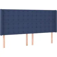 Syfax Kopfteil mit Ohren Blau 183x16x118/128 cm Stoff