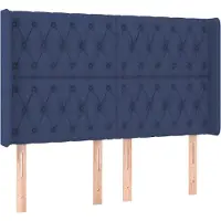Syfax Kopfteil mit Ohren Blau 147x16x118/128 cm Stoff