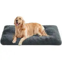 Feandrea Hundebett, Haustiermatte, weich, 122 x 74 cm, weiche Füllung, maschinenwaschbar, Kissen für Hunde, multifunktional, dunkelgrau