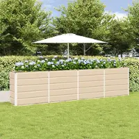 vidaXL "Schlussverkauf" Pflanzkübel im Garten - 1 pc - Blumenbeet/Gartenbeet - Elfenbein 160x40x75 cm Stahl C13508
