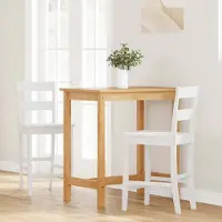 vidaXL Möbel Barhocker - Weiß - CLORIS Barhocker 2 Stk. Weiß Massivholz Gummibaum,15.8 Kg - 705317