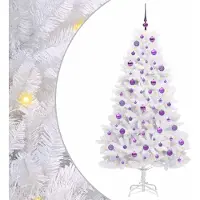 Syfax Künstlicher klappbarer Weihnachtsbaum Weiß 180 cm PVC und Stahl