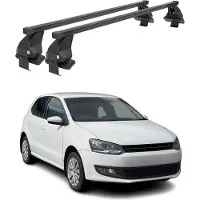 Menabo Dachträger Grundtäger für VW Polo 2009-2017 3tür 50kg Stahl Schwarz 2 tlg