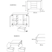 AEA Hochglanz Wohnwand Schrankwand Wohnzimmer Schrank Vitrine Sideboard Wohnwände