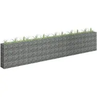 vidaXL "Rabatt" Gabionen-Hochbeet - praktische Gabionenkorb - Verzinkter Stahl 450×30×90 cm - Beete CC687