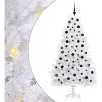 Syfax Künstlicher klappbarer Weihnachtsbaum Weiß 180 cm PVC und Stahl