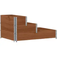 Syfax Paletten-Aufsatzrahmen 3-fach Braun 120x80 cm Massivholz Kiefer