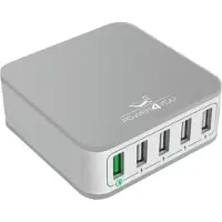Schwaiger LAD450 532 5x USB 2400mAh Netzteil Qualcomm Qucik Charge 2.0 Ladegerät USB-Ladegerät kompatibel mit Smartphone, Tablet