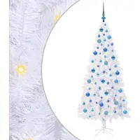 Syfax Künstlicher Weihnachtsbaum Weiß 180 cm PVC und Stahl