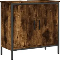 vidaXL Waschbeckenunterschrank Räuchereiche 60x30x60 cm Holzwerkstoff