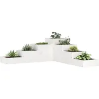 Prolenta Maison Exclusive - Pflanzentreppe 4 Stufen 106x104,5x36 cm Weiß Massivholz Kiefer