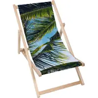 Dreamroots Liegestuhl klappbar Holz, Buchenholz bis zu 130 kg, Sonnenliege klappbar mit 3-stufiger Neigungsregulierung der Rückenlehne, Palm