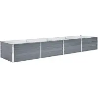 Syfax Garten-Hochbeet Verzinkter Stahl 320x80x45 cm Grau