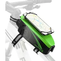 RockBros Fahrradtasche Rahmentasche mit Handyhalterung Telefonhalterung Radsport 4-6" Grün
