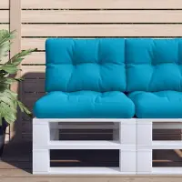 vidaXL Möbel Palettenkissen Hellblau 60x40x12 cm Stoff - Gartenmöbelauflagen &52627
