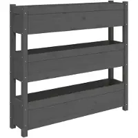 vidaXL "WINTER SALE"Pflanzkübel - Blumenkasten - Grau 112x25x104,5 cm Massivholz Kiefer - Beete Einfacher Aufbau NEU6118779