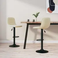 vidaXL Hochwertig Barhocker 2 Stk. Creme Samt 333990
