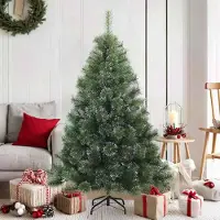 vidaXL "Schlussverkauf" Künstlicher Scharnier-Weihnachtsbaum(1 pc) - Kunstbaum/Tannenbaum - schneebedeckt Grün 150 cm C8209