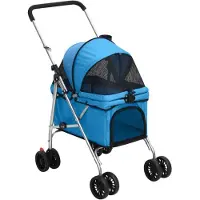 Syfax Hundewagen Faltbar Blau 76x50x100 cm Oxford-Gewebe