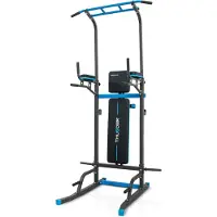 Thunder Trainingsbank mit Klimmzugstange - - verstellbare Höhe, Dip Station, Schrägbank, 150 kg Belastung