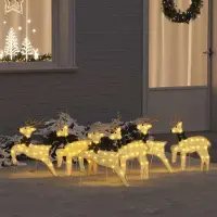vidaXL "Schlussverkauf" LED Rentiere 6 Stück - zu Weihnachten - Gold Stoff C13061