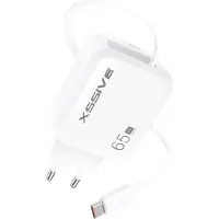 Xssive 65W PD Schnellladegerät mit einziehbarem USB-Kabel - XSS-AC80
