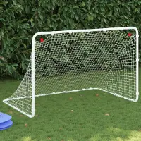vidaXL Möbel Fußballtor Weiß 122 x 81 x 81 cm Stahl - Sonstiges Fußballzubehör &49225