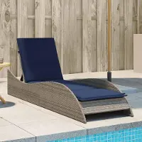 vidaXL CLORIS Sonnenliege mit Auflage Grau 60x205x73 cm Poly Rattan - Gartenliegen 368284