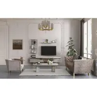 AEA Moderne Graue Wohnzimmer Garnitur Luxus TV-Schrank Wandschränke Regale