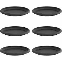 Syfax Runde Blumenplatte 6 pcs Schwarz Ø 17,5 x 2 cm Kunststoff