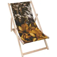 Dreamroots Liegestuhl klappbar Holz, Buchenholz bis zu 130 kg, Sonnenliege klappbar mit 3-stufiger Neigungsregulierung der Rückenlehne, Boho Style
