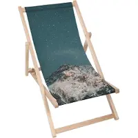 Dreamroots Liegestuhl klappbar Holz, Buchenholz bis zu 130 kg, Sonnenliege klappbar mit 3-stufiger Neigungsregulierung der Rückenlehne, Starry Sky