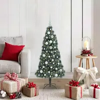 vidaXL "Schlussverkauf" Künstlicher vorbeleuchteter Weihnachtsbaum(1 pc) - Kunstbaum/Tannenbaum - mit Kugelset 120 cm C7566